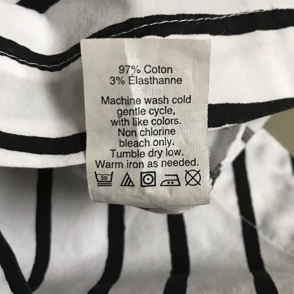 J. CREW Nautical Stripe Cuff Sleeve Blouse Wide Neckline & Zippered V Back - Picture 7 of 7